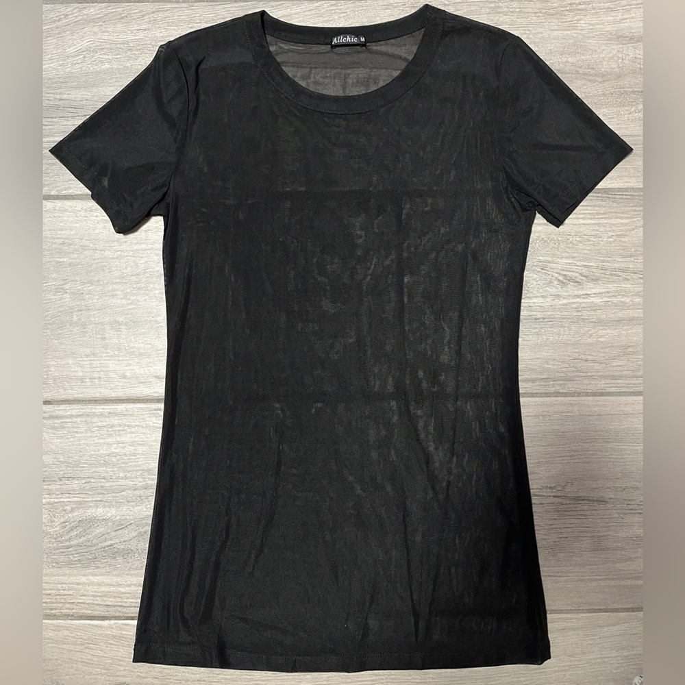 Allchic Women’s Black Medium Short Sleeves Top Blouse